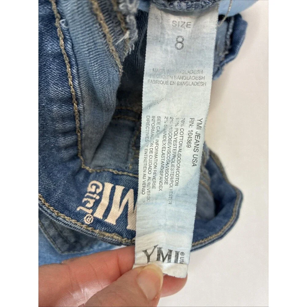 YMI Girls Blue Denim Jean Skirts Size 8 Distressed Lot/2 Stretchy 12